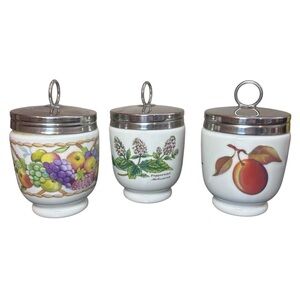 Vintage Royal Worcester Egg Coddler Set of 3 Made in England Porcelain READ